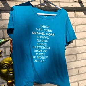 Michael Kors Teal City Print T-Shirt